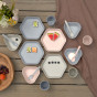 Set van 4 lepels Geo - Warm grey