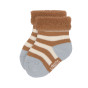 Terry sokken light blue & caramel -  Set van 3 paren - GOTS