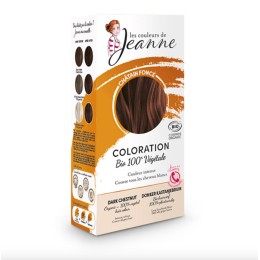 100 % bio & plantaardige kleuring donker kastanje 2x50 g - Les couleurs de Jeanne