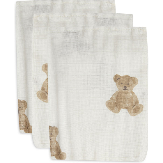 Jollein Washandje Hydrofiel Teddy Bear - 3 Stuks