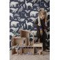 Blauw behangpapier - dieren - Katie Scott