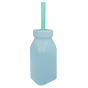 Siliconen fles met rietje - Mineral Blue / Aqua Green