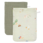 Washandjes set hydrofiel Little Farm / Olive