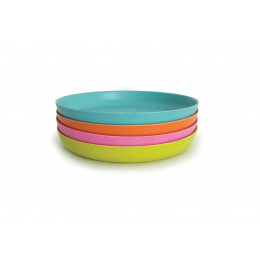 Set van 4 bamboe borden - Lagoon/Lime/Persimmon/Rose