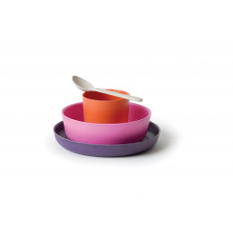Kindereetset - Bamboe - Persimmon/Rose/Prune/White