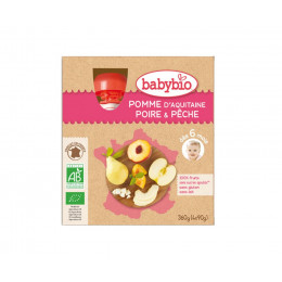 Vruchtenmoes - appel-peer-perzik - vanaf 12 maanden - pack van 4