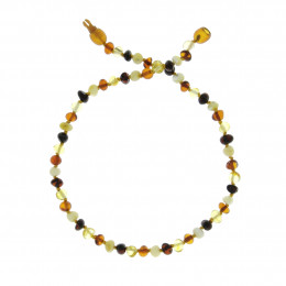 Amber ketting voor kids met veiligheidsklip - stijl "knikkers"
