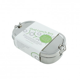 Ovale inox doos met mini doosje - 650 ml