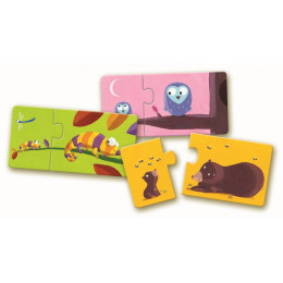 12 Duo Puzzels Dieren - Mama En Baby
