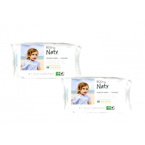 Ongeparfumeerde ecologische doekjes voor baby's 2 packs x 56 doekjes - Naty Ongeparfumeerde ecologische doekjes voor baby's 2 packs x 56 doekjes - Naty