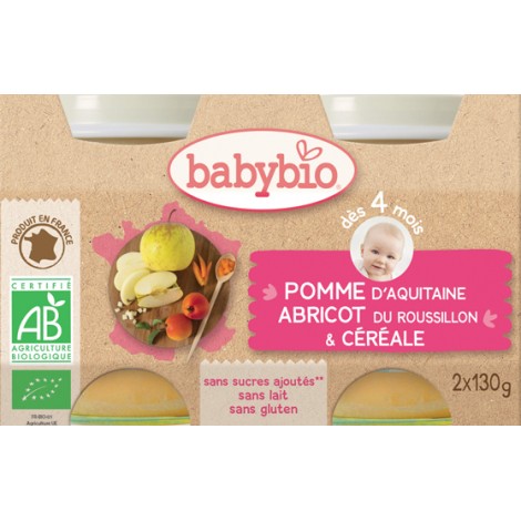 Appel-abrikoos-graanvlokken (vanaf 4 maanden) - 2 x 130 g Appel-abrikoos-graanvlokken (vanaf 4 maanden) - 2 x 130 g