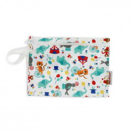 Herbruikbaar zakje voor snacks in Bio katoen 20 x15 cm met rits Zoo