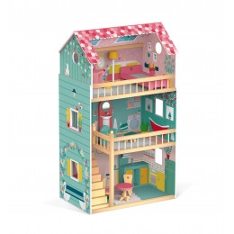 Houten poppenhuis Happy Day vanaf 3 jaar
