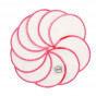 Disques démaquillants lavables en coton organique  - Nature avec liseré rose - lot de 10