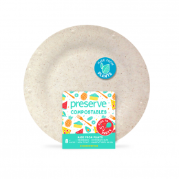Assiette végétale compostable - 10 cm de diamètre - Lot de 8 - Verte