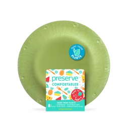 Assiette végétale compostable - 10 cm de diamètre - Lot de 8 - Verte