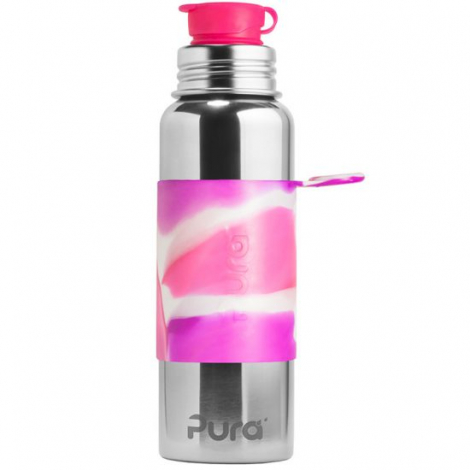 Roestvrijstalen drinkfles - Sportmodel 850 ml - Pink Swirl