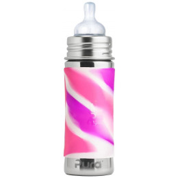 Evolutieve RVS drinkfles - 325 ml - Siliconen speen - Pink Swirl