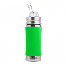 Evolutieve roestvrijstalen fles - 325 ml - Siliconen rietje - Groen
