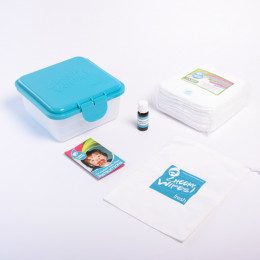 Mini kit doekjes - Bamboe - wit - Roos / geranium