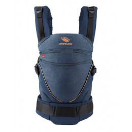 Babydrager carrier XT in biologisch katoen - Denimblue Toffee