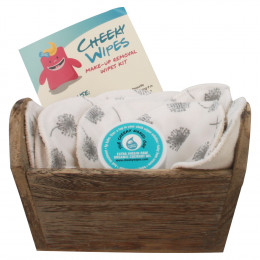 Kit de lingettes démaquillantes lavables - Oiseaux gris