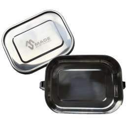 Rechthoekige roestvrijstalen lunchbox met clips Large
