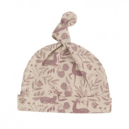 Bonnet blanc en coton BIO - Taupe rose