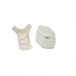 Wasbare luiere in bamboe STRETCH Set van 5 luiers - Maat 1