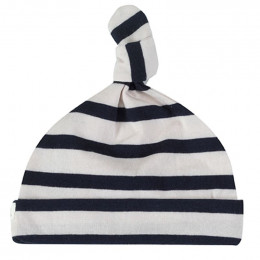 BIO Katoenen Babymutsje - Breton Stripe Navy
