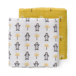 Set van 2 tetradoeken Pinguin - 120 x 120 cm