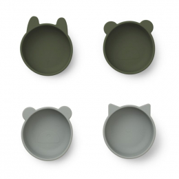 Set van 4 kommetjes Iggy - Hunter green mix