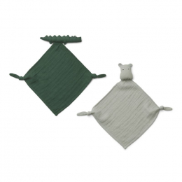 Set van 2 Yoko mini knuffeldoekjes - Safari green mix