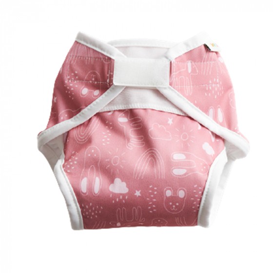 Couche lavable TE1 en coton BIO- Teddy vieux rose