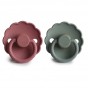 Set van 2 latex tutjes Daisy - Dusty rose/lily pad