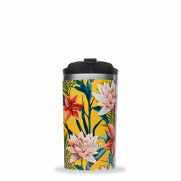 Travel mug - Tasse nomade isotherme - 300 ml - Fleurs jaunes