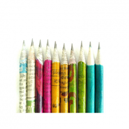 10 crayons en papier journal recyclé
