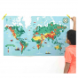 Creatieve poster met herpositioneerbare stickers - World Map