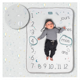 Baby's eerste jaar foto dekentje - Pastel Grey