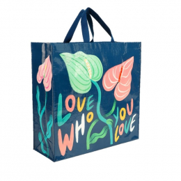 Grote shopper bag in gerecycled materiaal - Love who you love