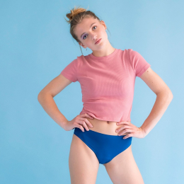 Menstruatieslip Séléné voor adolescenten - middelmatige vloed - Tropico Blauw