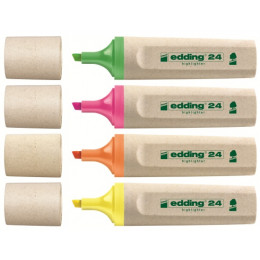 4 X Fluo stift - Ecologic Edding