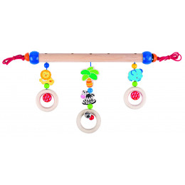 Houten rammelaar voor kinderwagen Afrika L40cm Vanaf 0 maanden